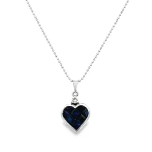 14K Sapphire Heart & Diamond Necklace