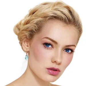 14K Solid Rose Gold Earrings w/ Briolette Blue Topaz