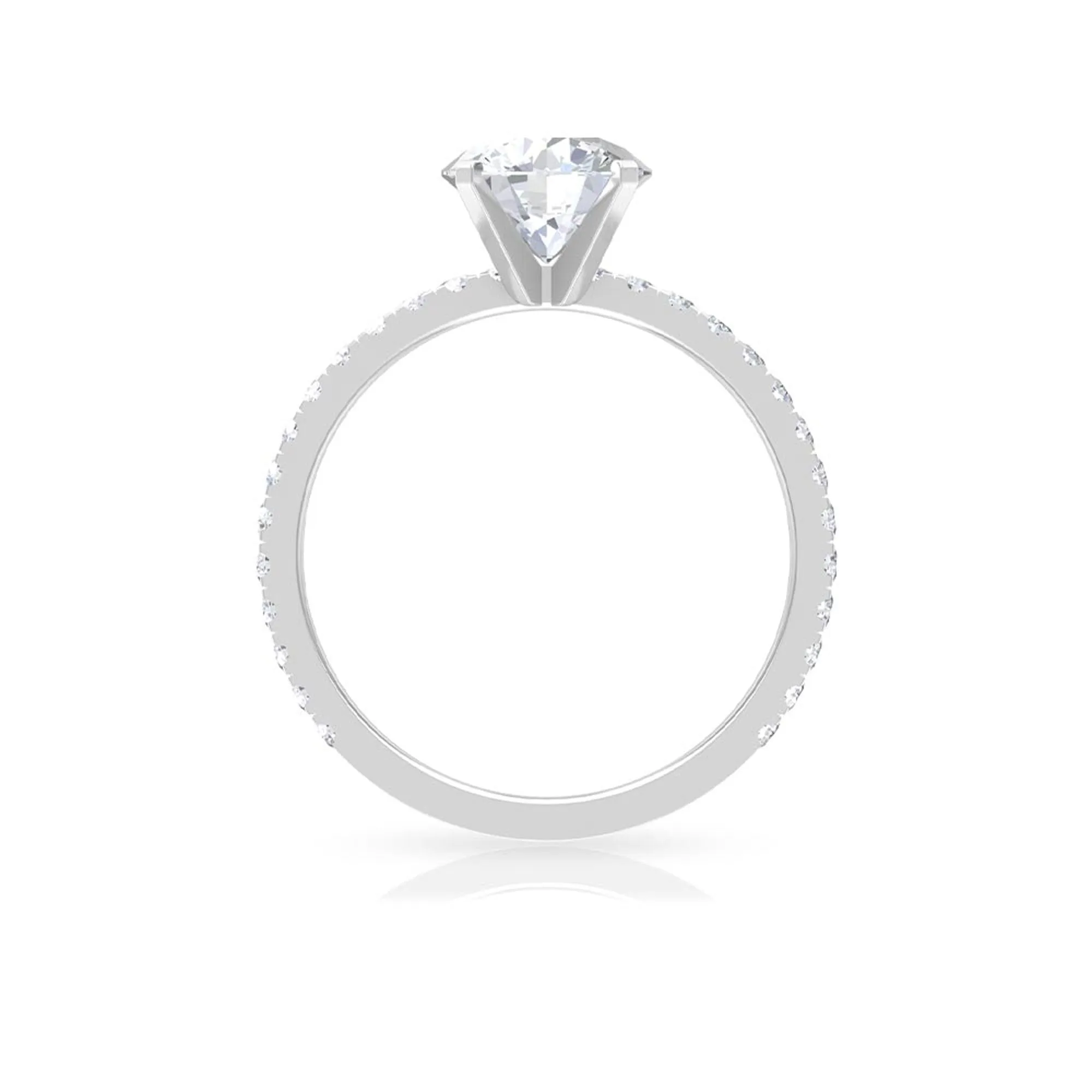 2.75 CT Zircon Solitaire Engagement Ring with Side Stones