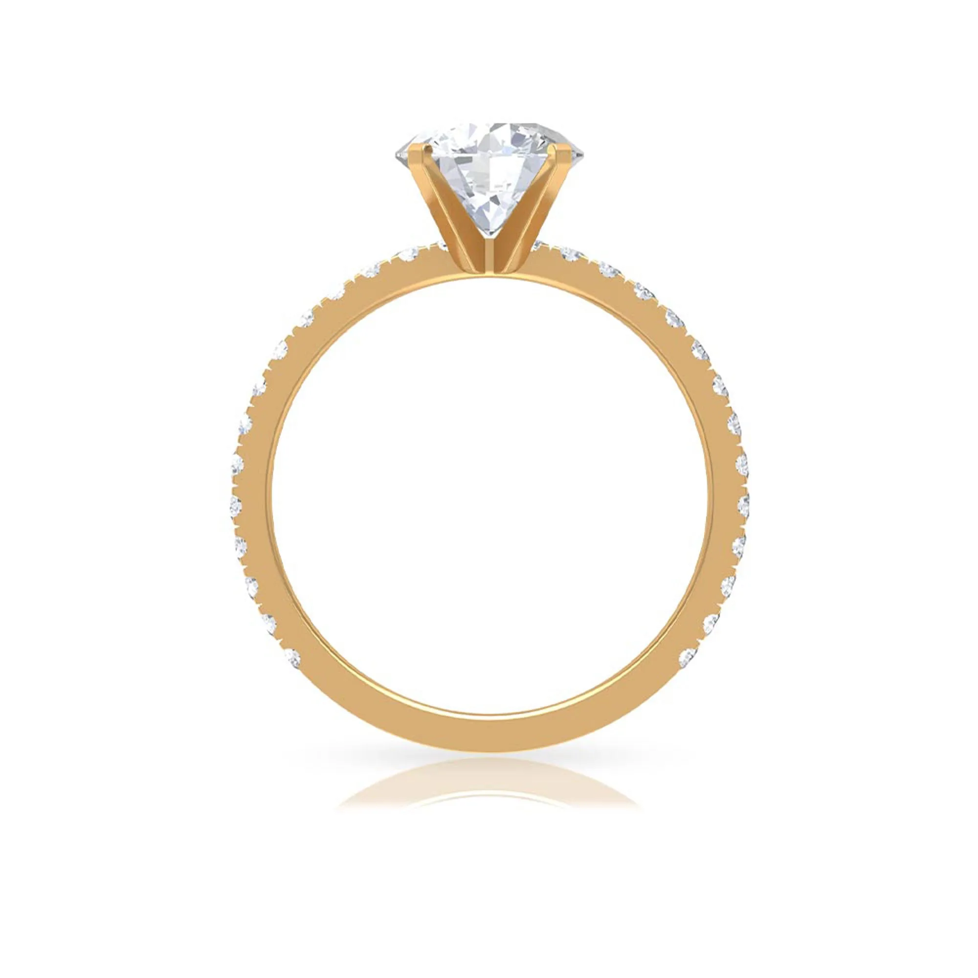 2.75 CT Zircon Solitaire Engagement Ring with Side Stones