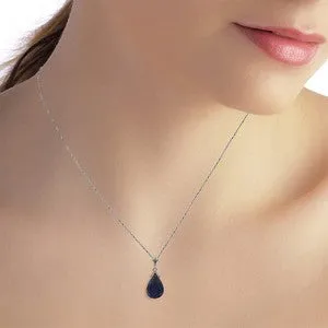 7.8 Carat 14K Solid White Gold Necklace Briolette Sapphire