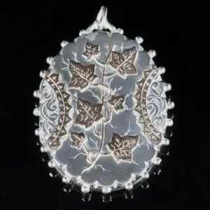 Antique Victorian Silver Gold Locket Dated 1882