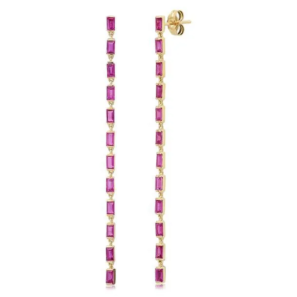 Baguette Gemstone Link Earrings