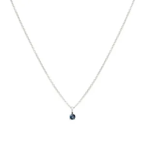 Birthstone Necklace | Silver & Sapphire