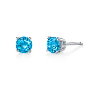 Blue Topaz Stud Earrings