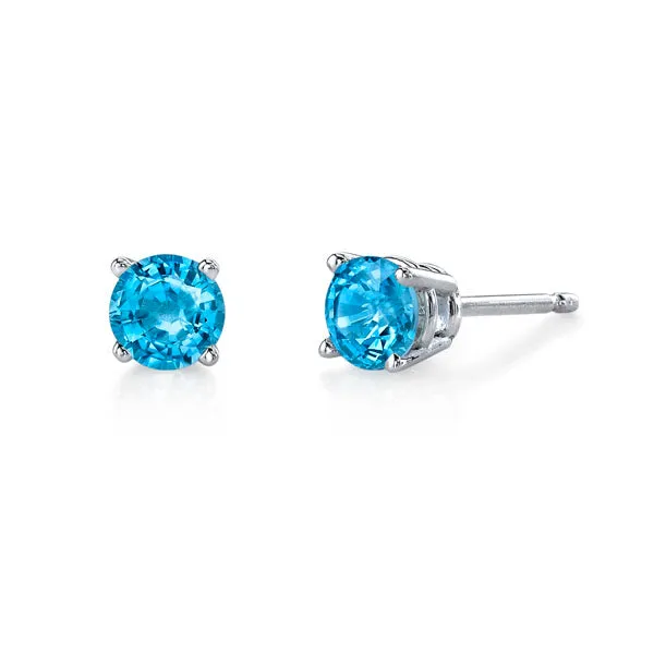 Blue Topaz Stud Earrings