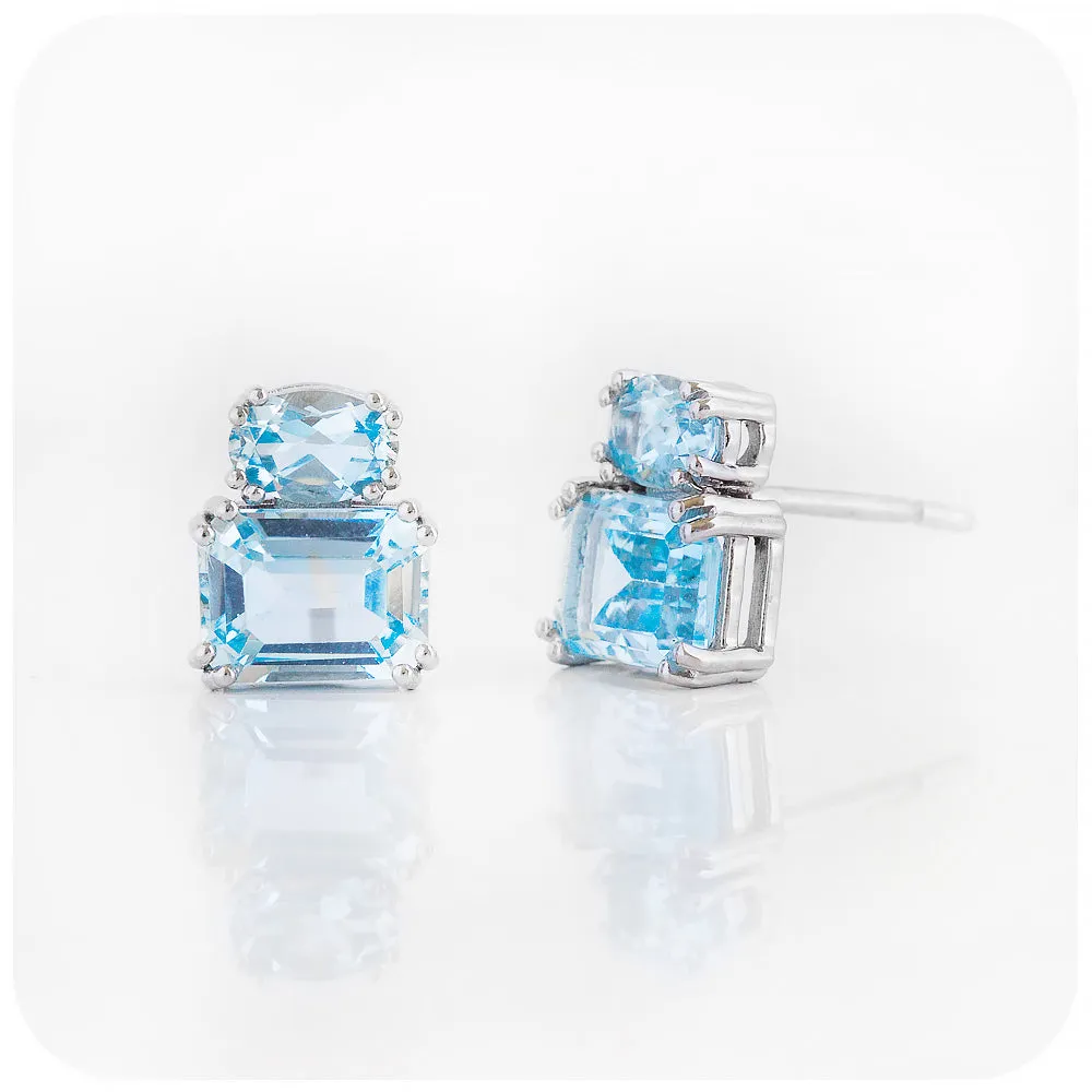 Charlotte, Sky Blue Topaz Stud Earrings