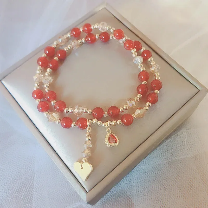 Charming Natural Stone Charm Beaded Wrap Bracelets