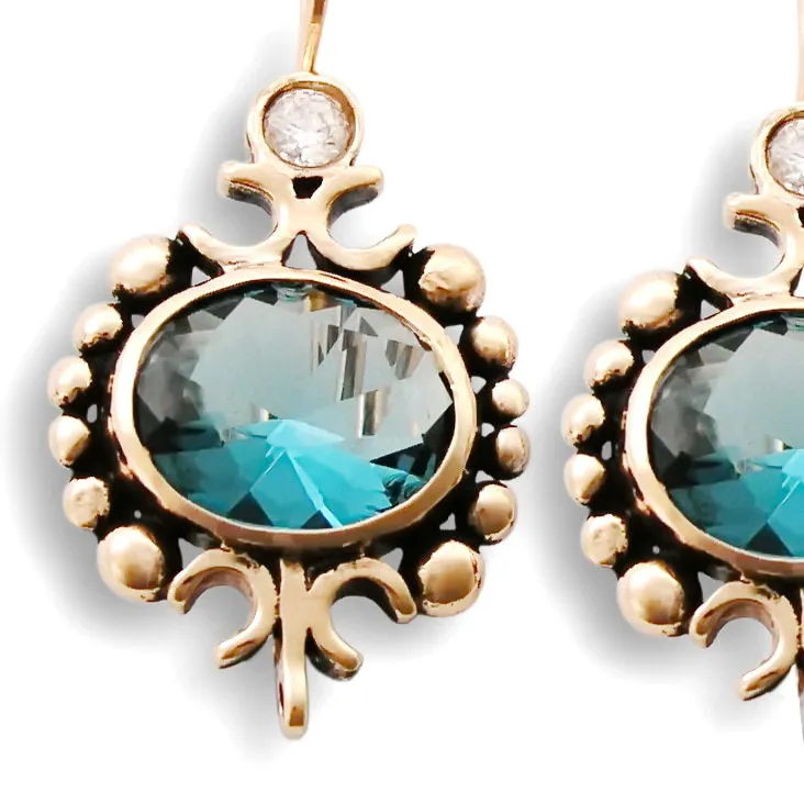 EG0712B Celtic Topaz gold earrings