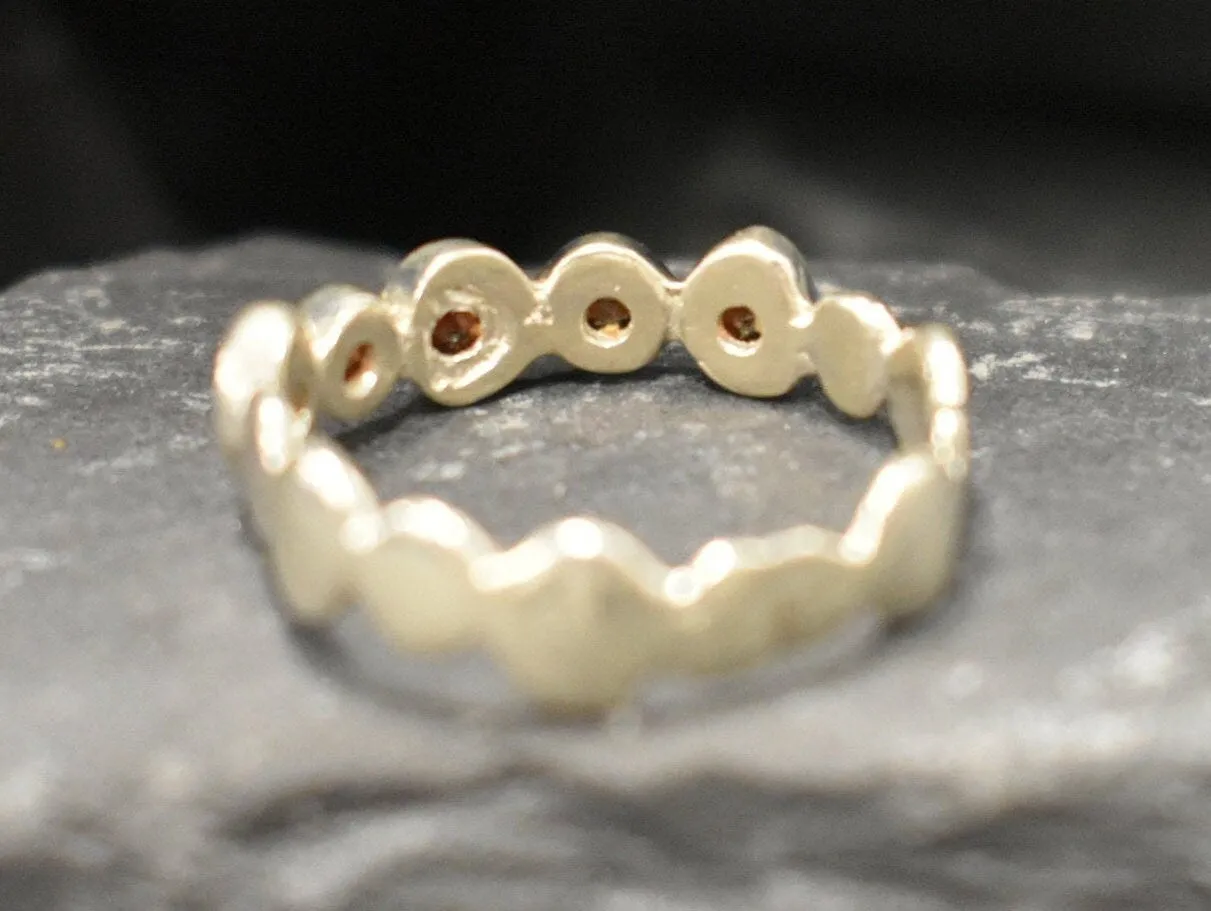 Genuine Garnet Ring - Garnet Bubble Band - Vintage Eternity Ring