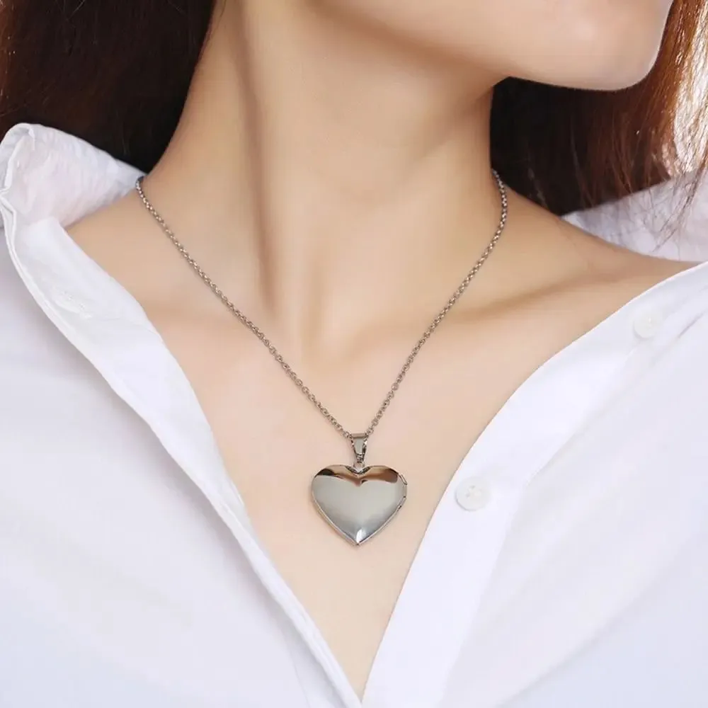 Heart Shaped Photo Locket Pendant
