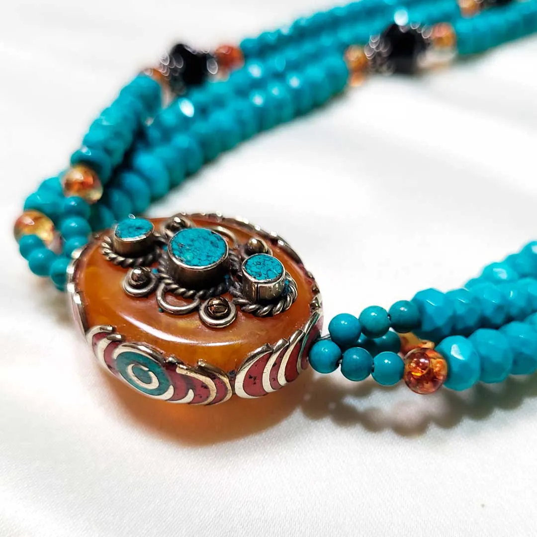 Jade and Amber Necklace