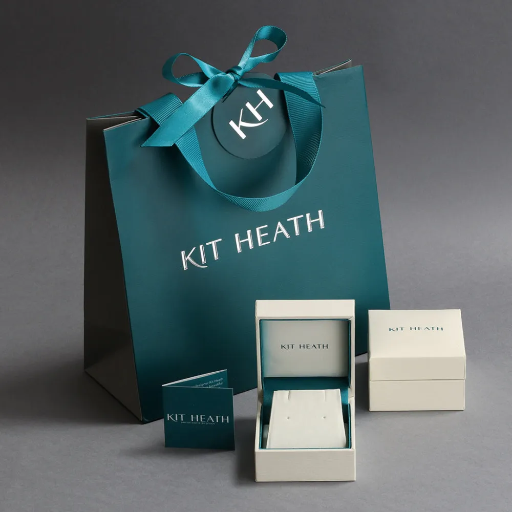 Kit Heath Desire Precious White Topaz Heart Hoop Drop Earrings