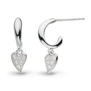 Kit Heath Desire Precious White Topaz Heart Hoop Drop Earrings