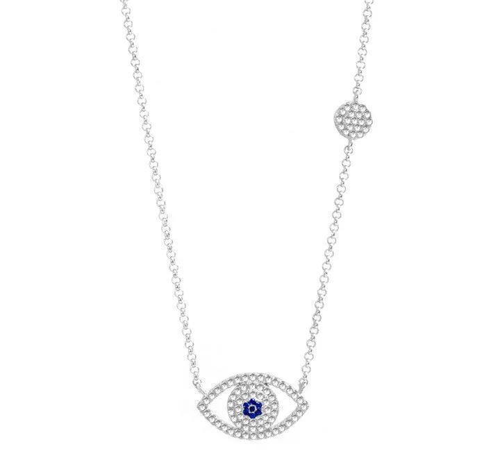 LUX EVIL EYE SILVER ADJUSTABLE NECKLACE