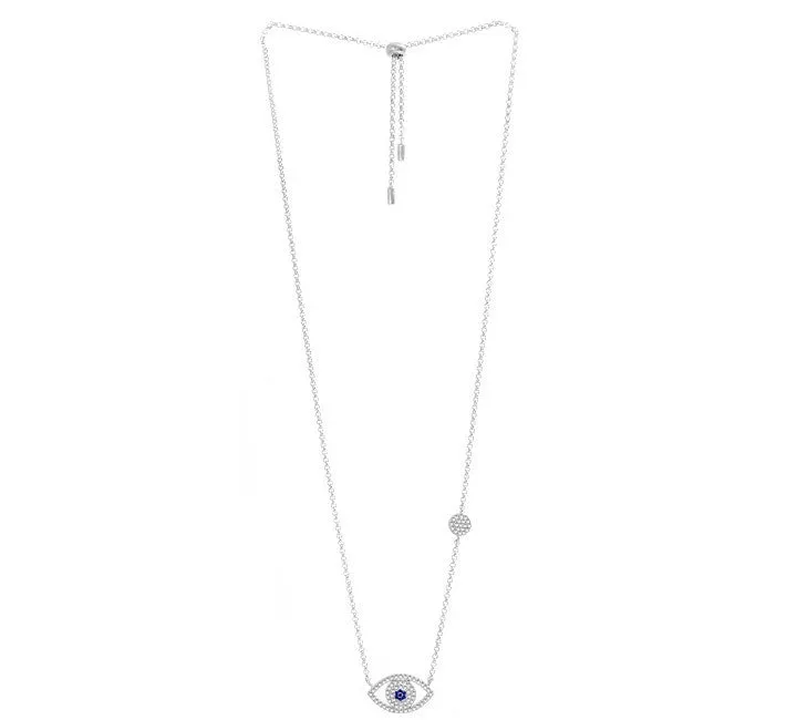 LUX EVIL EYE SILVER ADJUSTABLE NECKLACE