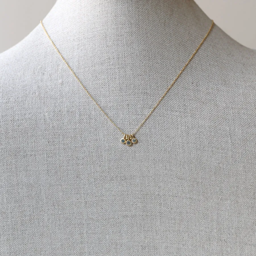 Montana sapphire 3 bezel necklace