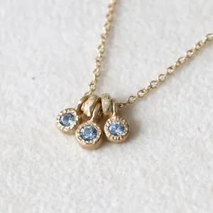Montana sapphire 3 bezel necklace