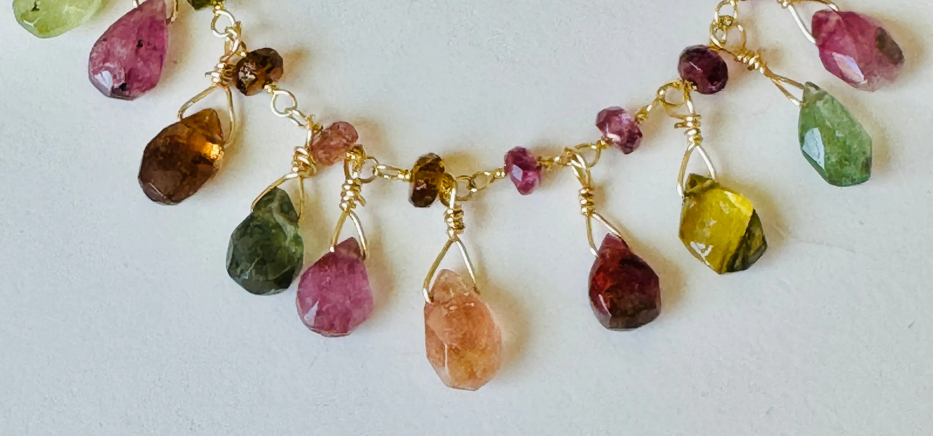 Multi-Color Tourmaline Necklace with Briolettes