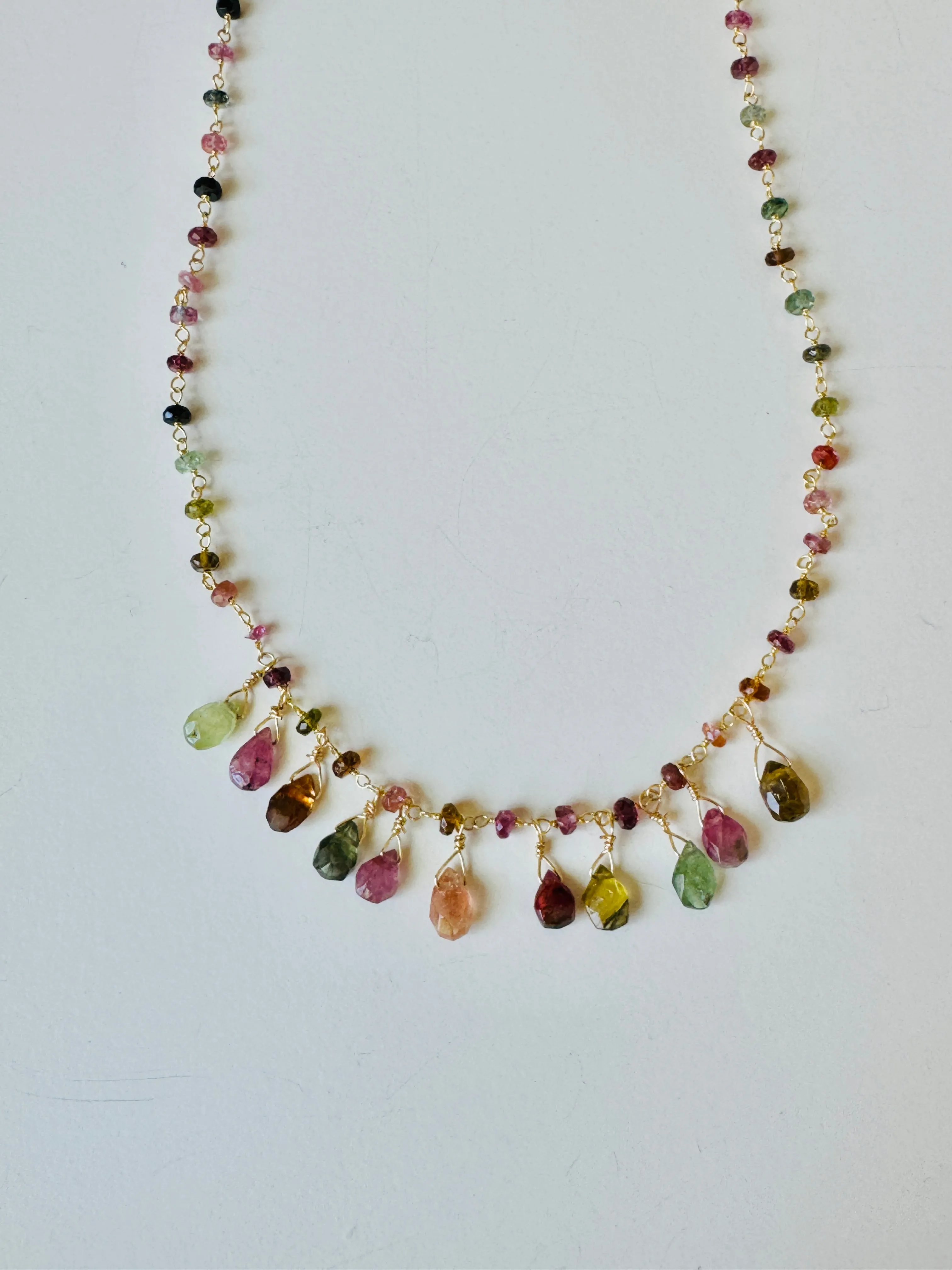 Multi-Color Tourmaline Necklace with Briolettes