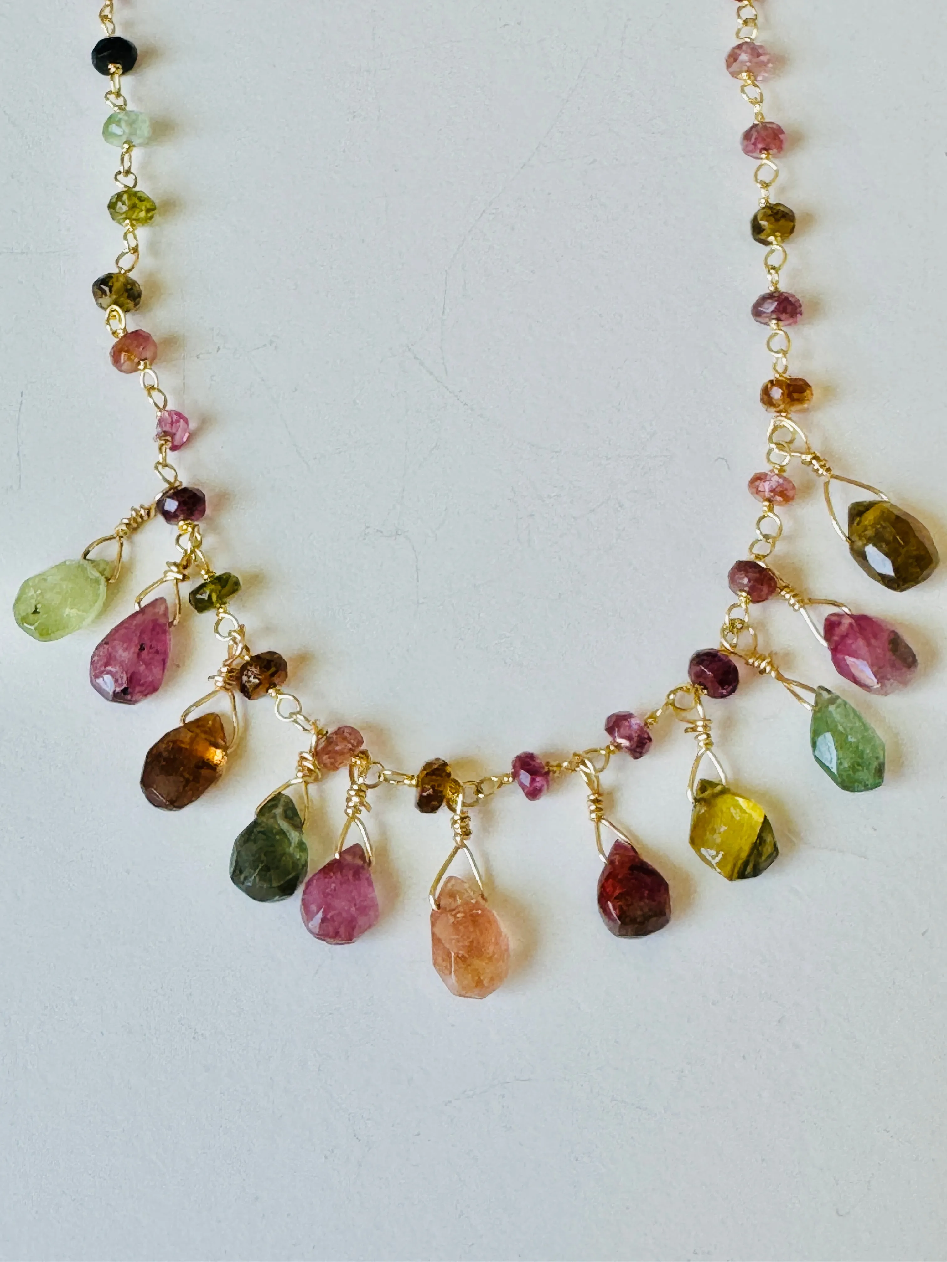 Multi-Color Tourmaline Necklace with Briolettes