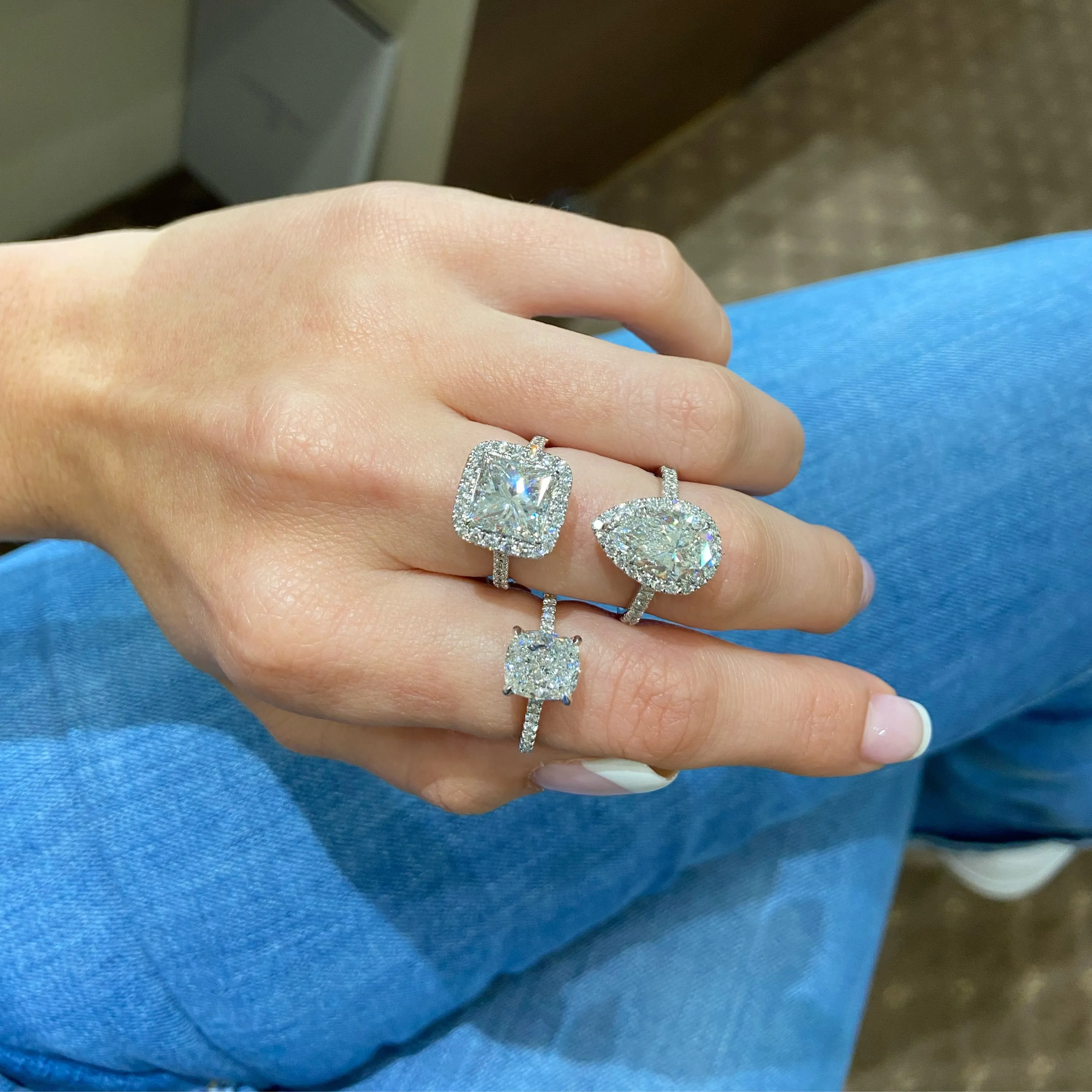 Pear Halo Diamond Engagement Ring