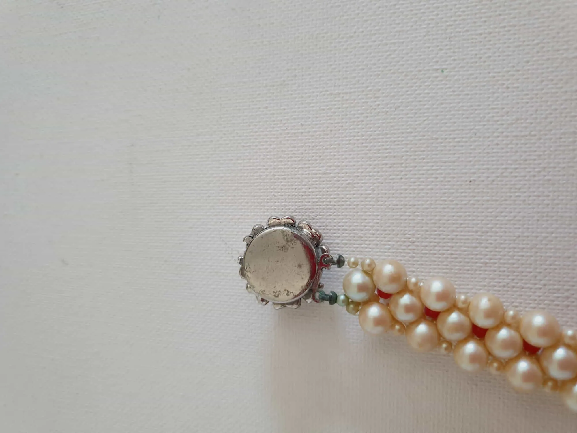 Pearl & Coral Choker and Bracelet Set
