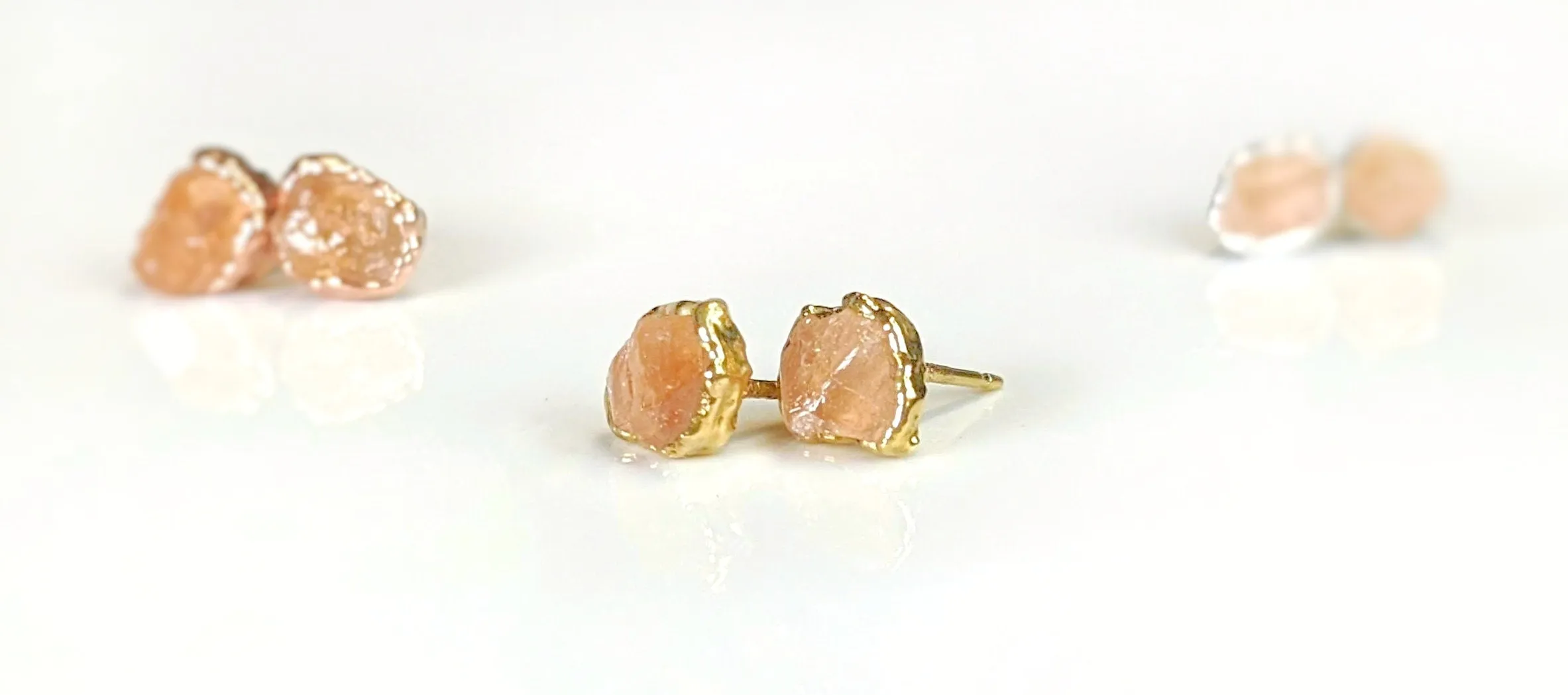 Raw Topaz stud earrings