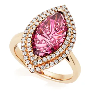 Rhodolite Garnet and Diamond Ring