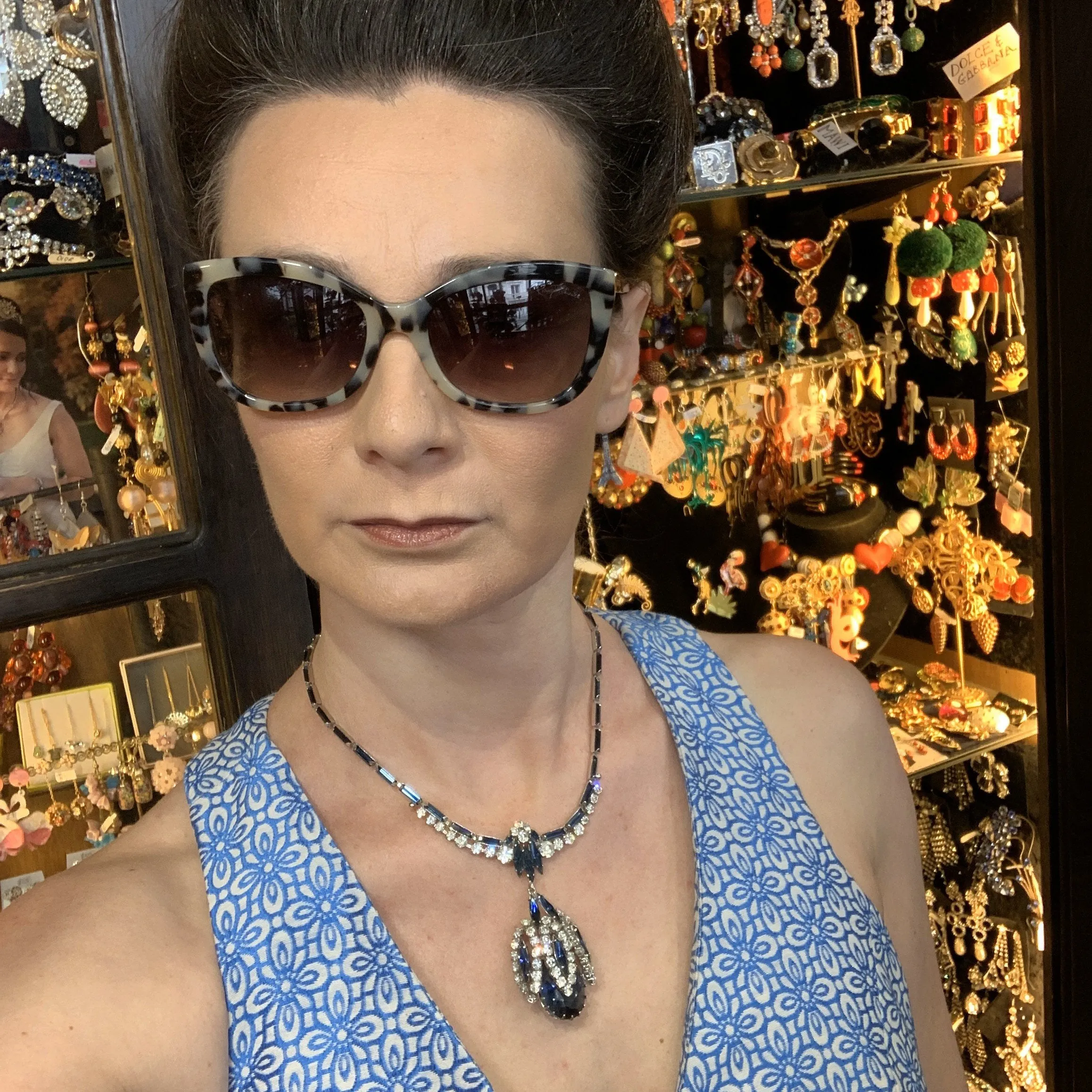 Sapphire Blue Vintage Necklace