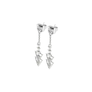 Silver Art Deco Triangle Drop Earrings