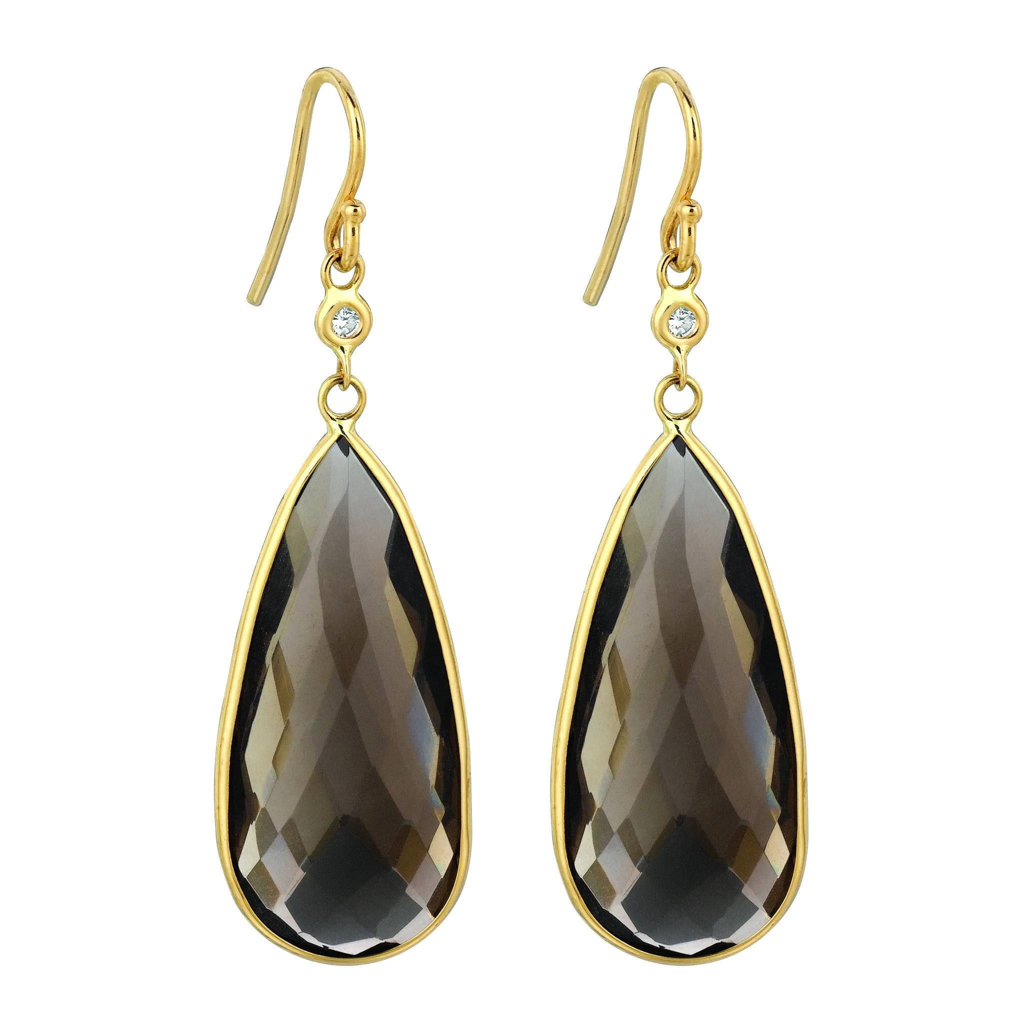 Smokey Topaz Pear Shape Earrings