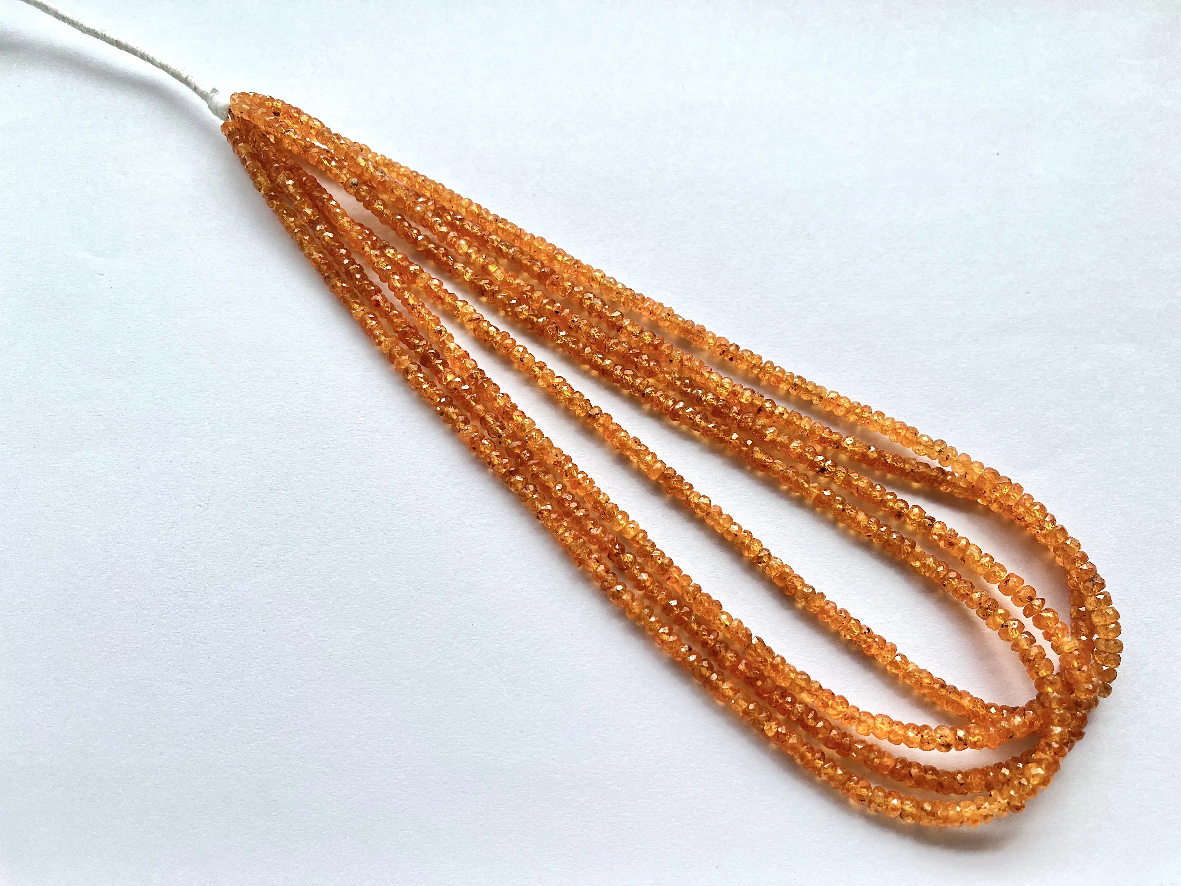 Spessartine Garnet Faceted Rondelle Beads