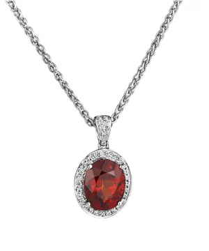 Spessartite Garnet and Diamond Pendant