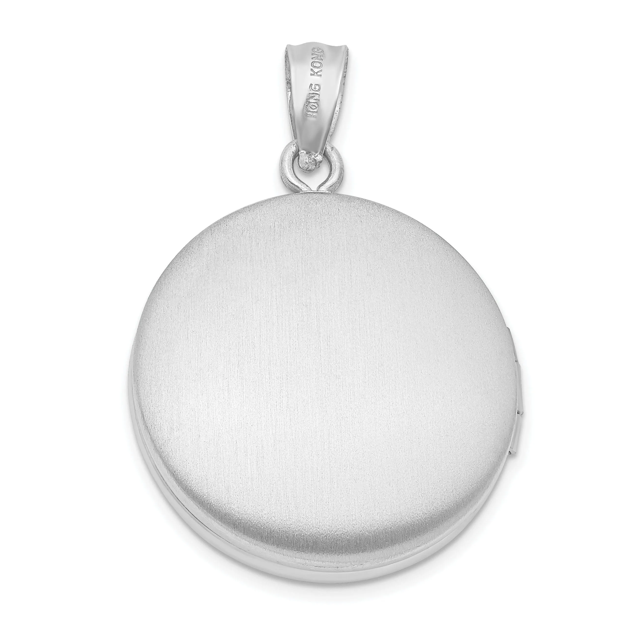 Sterling Silver 20mm Diamond Polished Round Locket