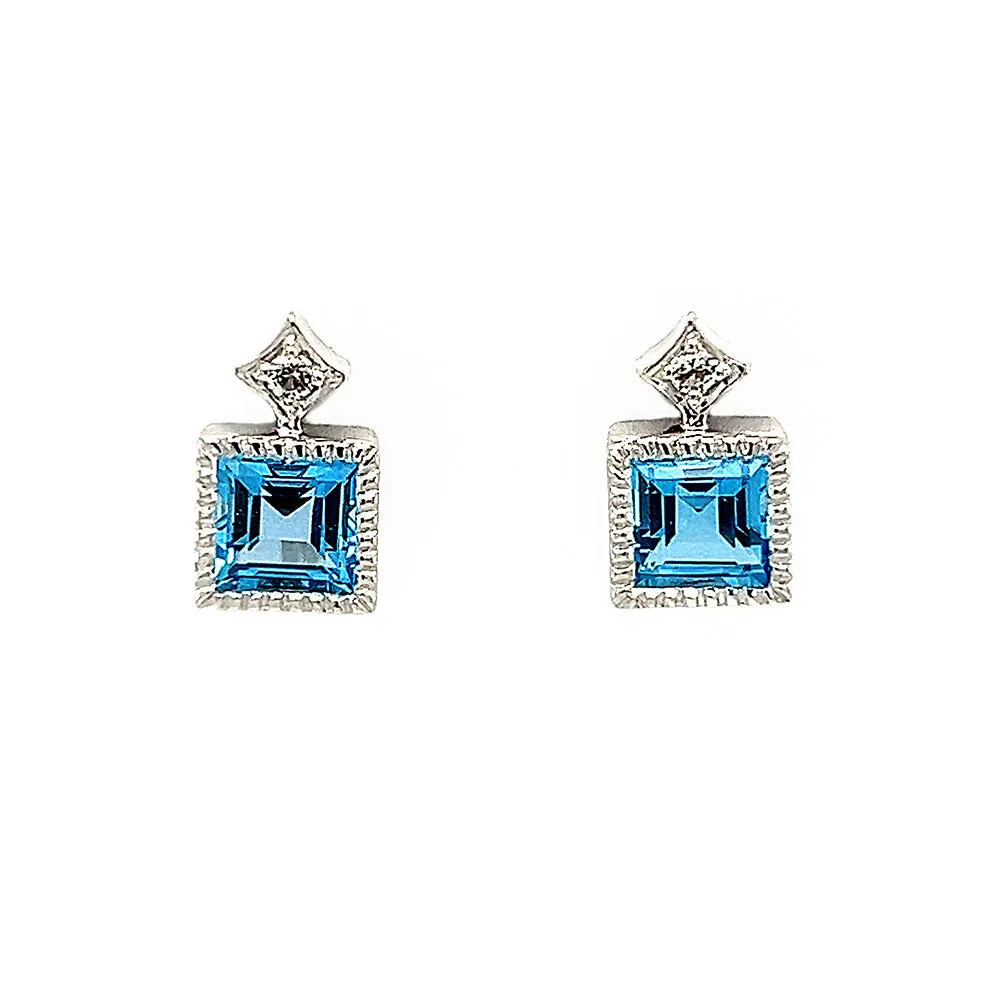 Sterling Silver Blue Topaz Earrings