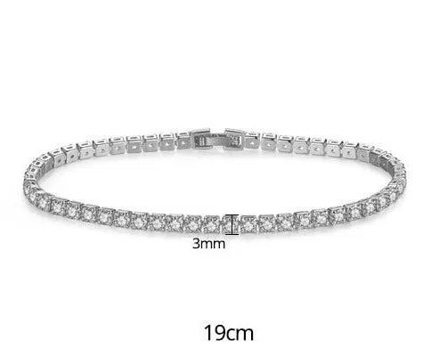Sterling Silver Tennis Link Bracelet with Certified CZ Stones