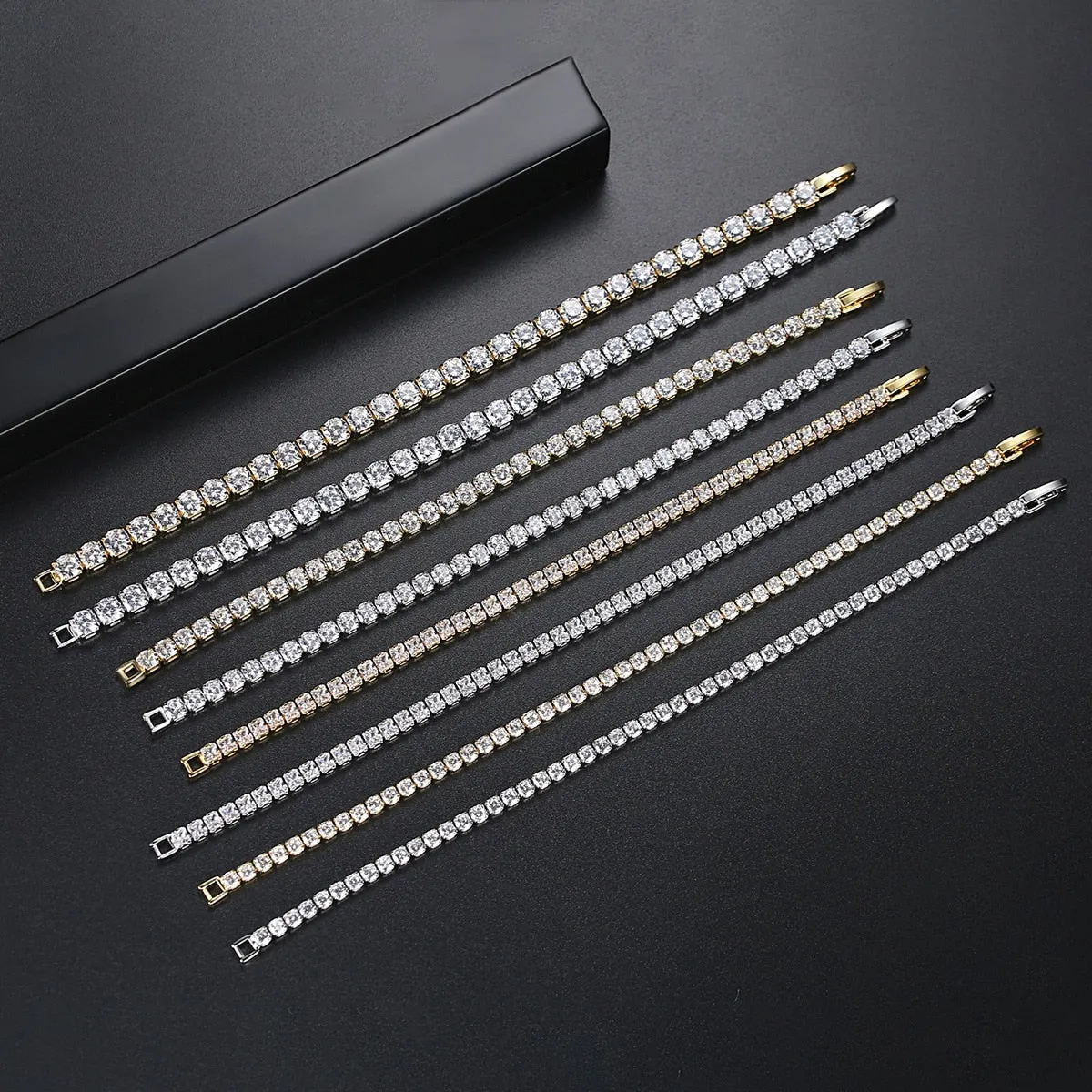 Sterling Silver Tennis Link Bracelet with Certified CZ Stones