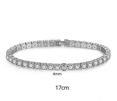 Sterling Silver Tennis Link Bracelet with Certified CZ Stones