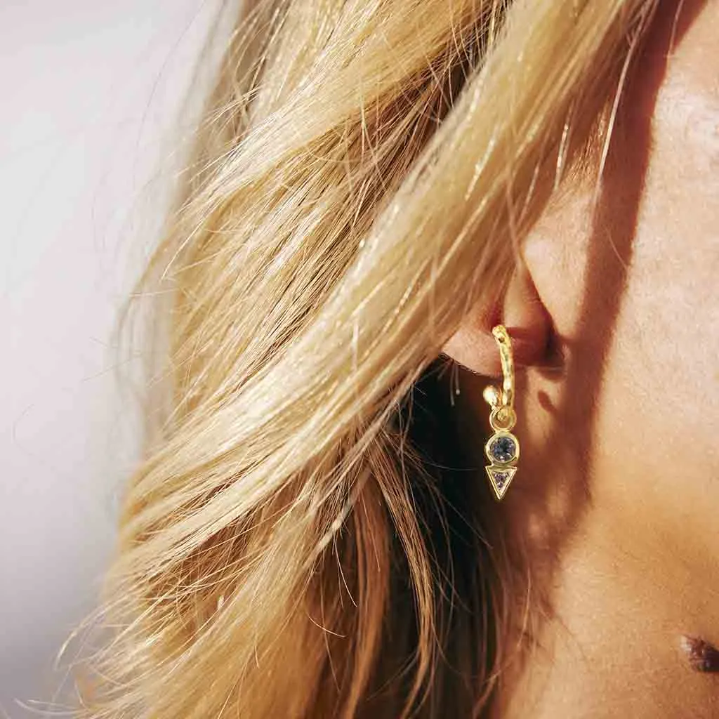 Trikona Peace Hoop Earrings - Gold