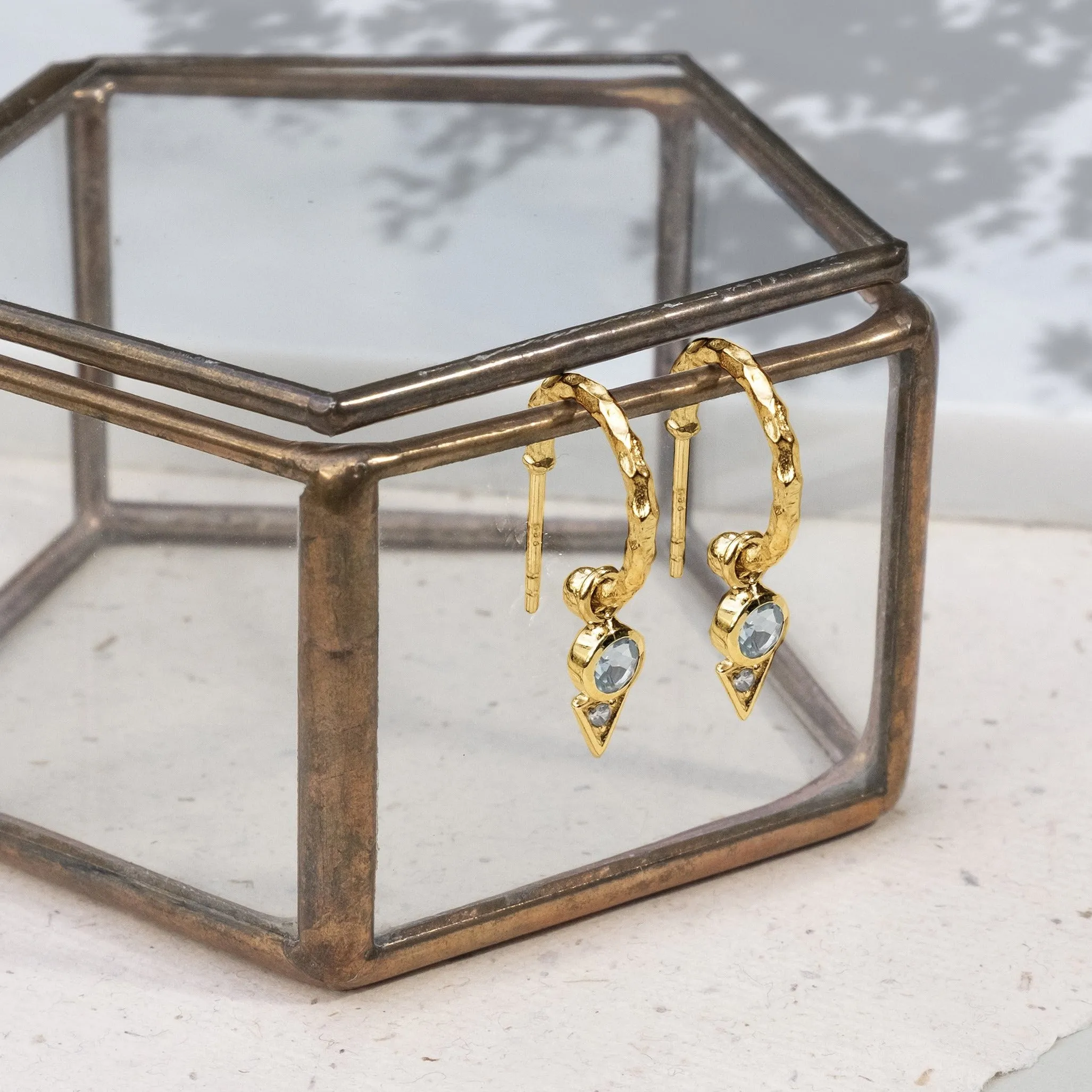 Trikona Peace Hoop Earrings - Gold