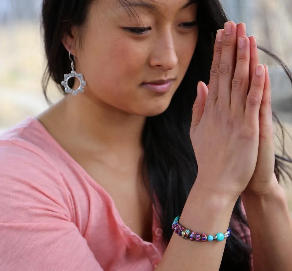 Turquoise, Lapis & Coral Bracelet