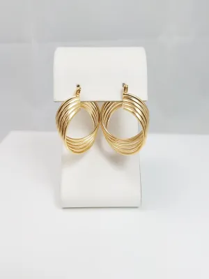 Twisted Hollow Hoop Earrings in 14k Yellow Gold