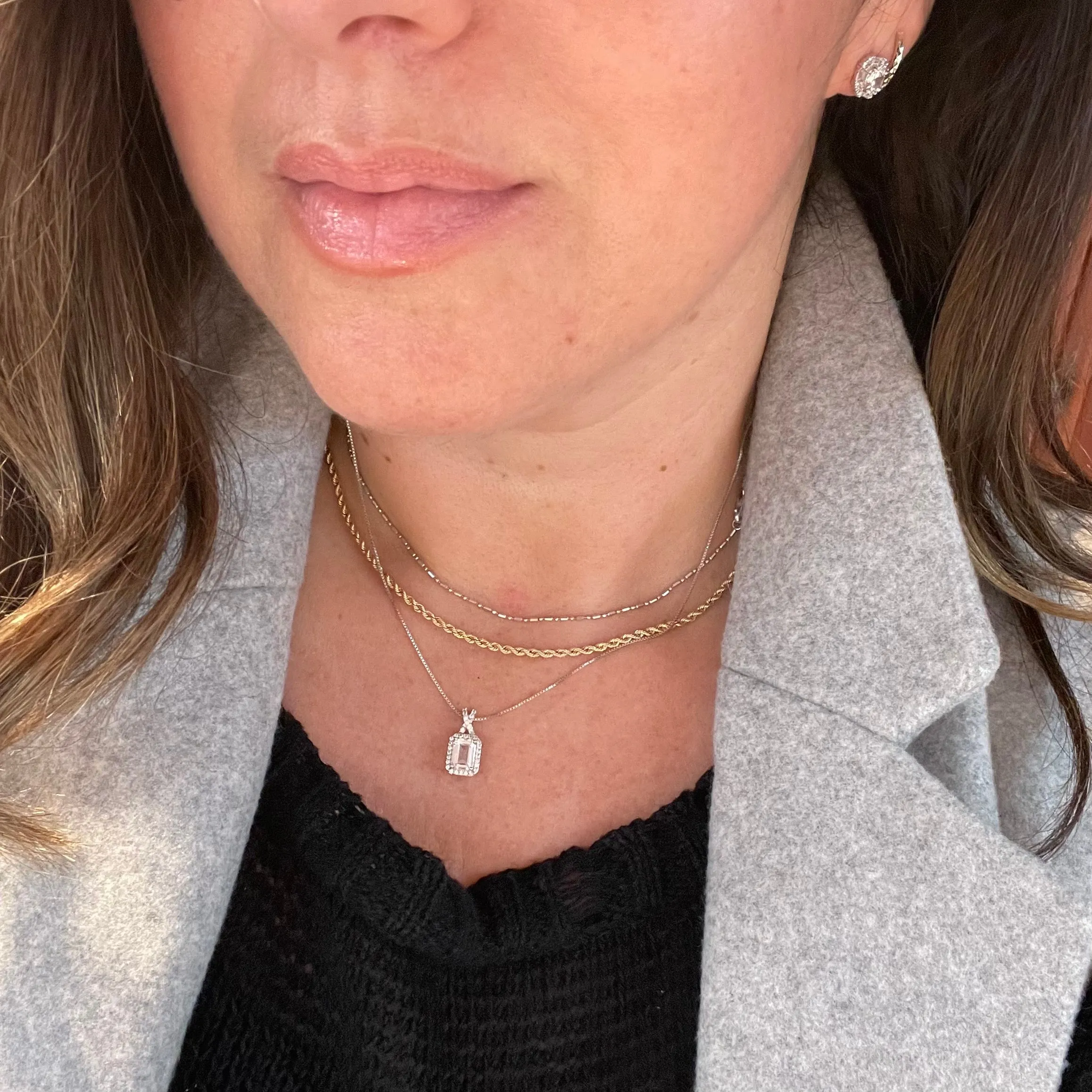 White Sapphire Pendant Necklace