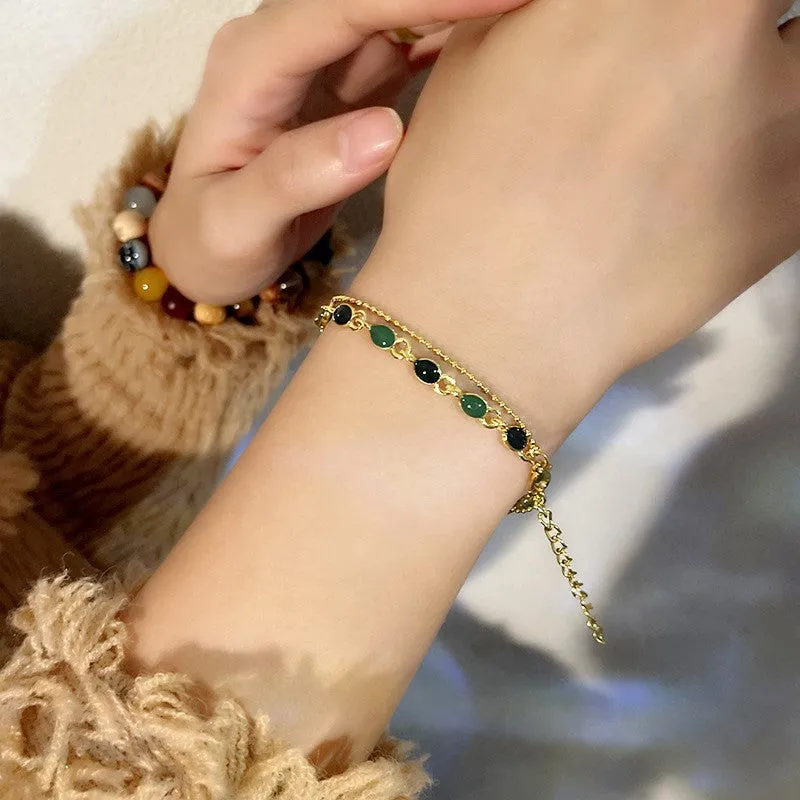 Wholesale Cat's eye stone fish bracelet fashion bracelet net celebrity simple fashion design sense hand jewelry