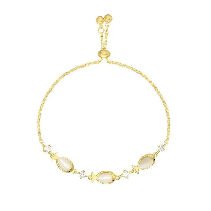 Wholesale Cat's eye stone fish bracelet fashion bracelet net celebrity simple fashion design sense hand jewelry